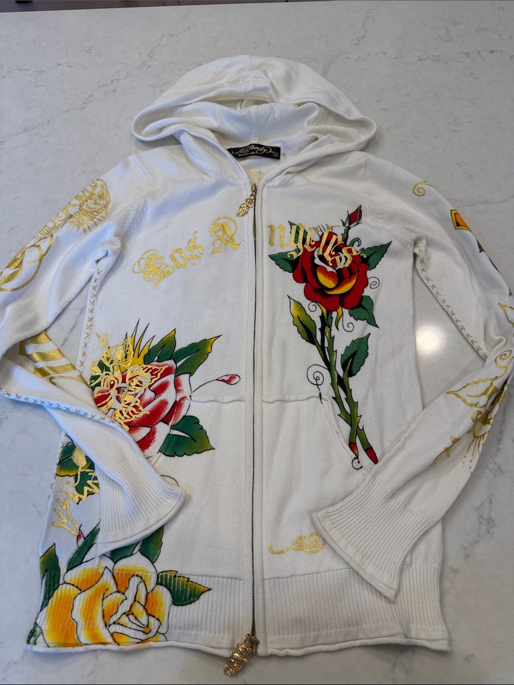 Ed Hardy Los Angeles Zip up Sweater Size Small